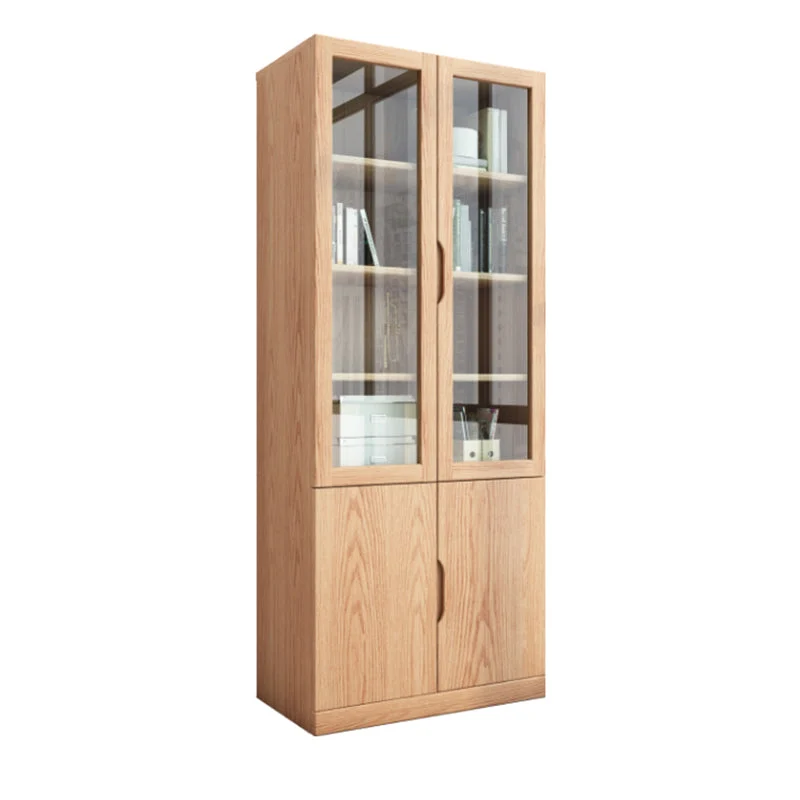 Armadietto portadocumenti moderno con struttura legno e ante vetro Clearhalo