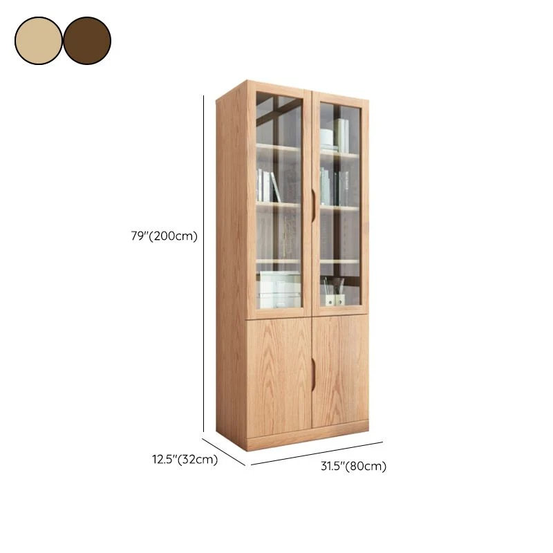Armadietto portadocumenti moderno con struttura legno e ante vetro Clearhalo