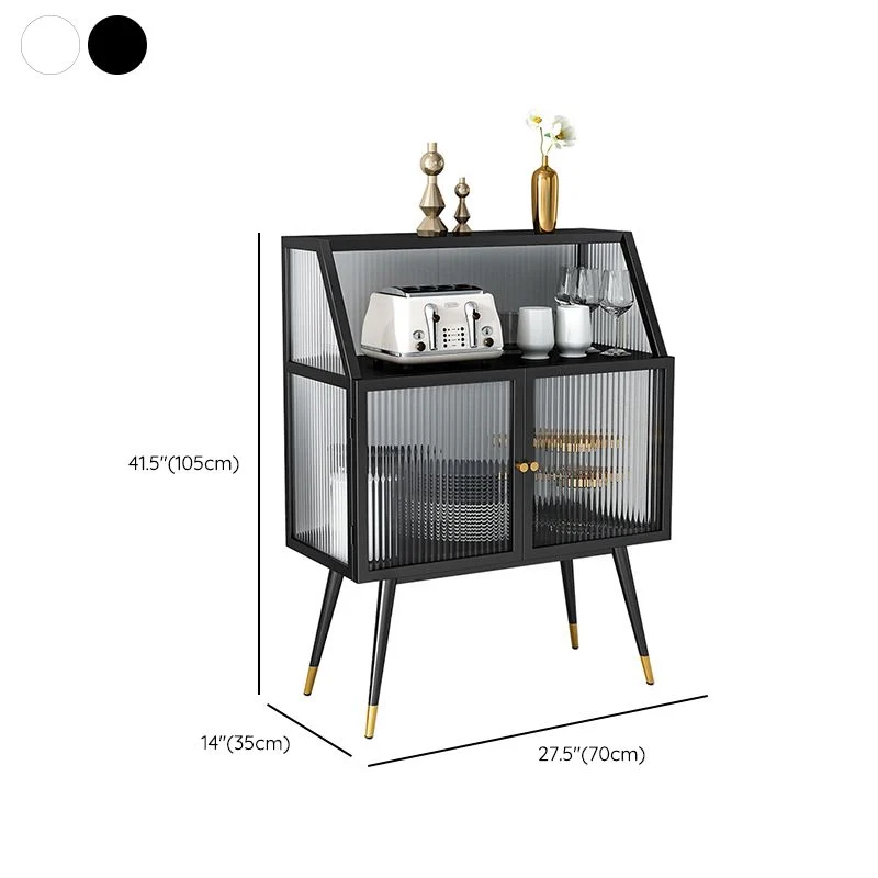 Armadietto portaoggetti moderno Armadietto buffet con vetrina da 41" con porta vetro per sala da pranzo Clearhalo