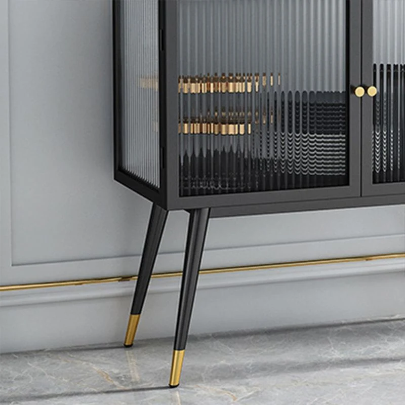 Armadietto portaoggetti moderno Armadietto buffet con vetrina da 41" con porta vetro per sala da pranzo Clearhalo