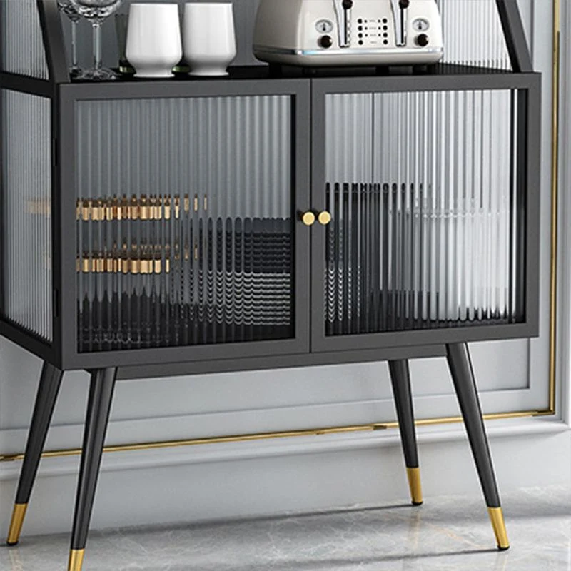 Armadietto portaoggetti moderno Armadietto buffet con vetrina da 41" con porta vetro per sala da pranzo Clearhalo