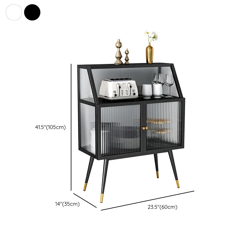 Armadietto portaoggetti moderno Armadietto buffet con vetrina da 41" con porta vetro per sala da pranzo Clearhalo