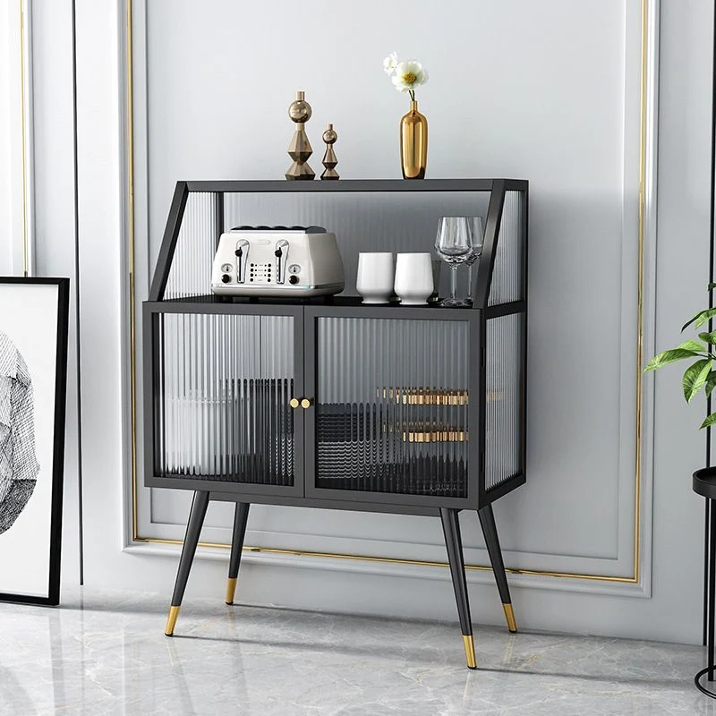 Armadietto portaoggetti moderno Armadietto buffet con vetrina da 41" con porta vetro per sala da pranzo Clearhalo