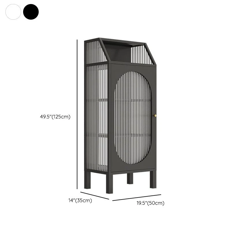 Armadietto portaoggetti moderno standard con ante vetro e metallo per soggiorno Clearhalo