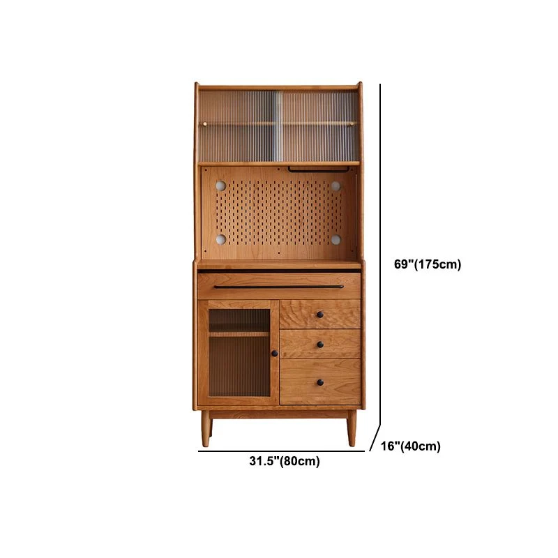 Armadio da pranzo moderno con porta vetro da 69"H per cucina Clearhalo