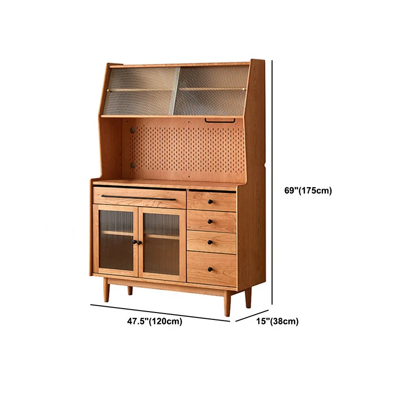 Armadio da pranzo moderno con porta vetro da 69"H per cucina Clearhalo