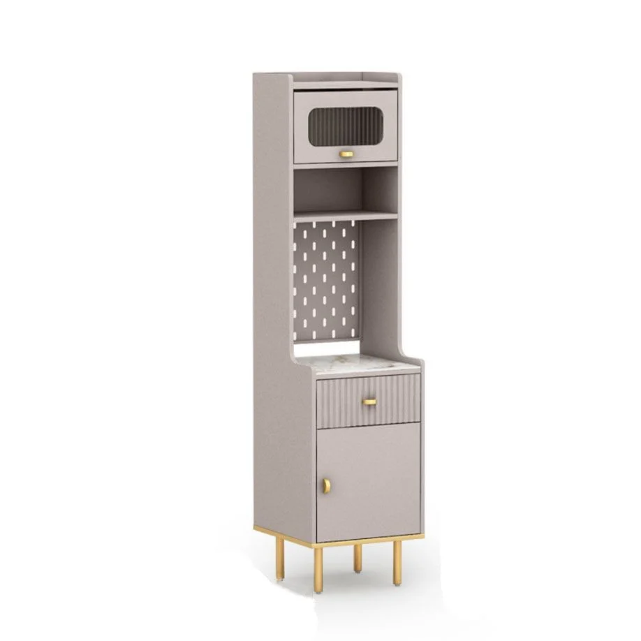 Armadio da pranzo ultra moderno finto legno con ante vetro per sala da pranzo Clearhalo