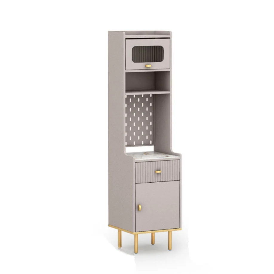 Armadio da pranzo ultra moderno finto legno con ante vetro per sala da pranzo Clearhalo
