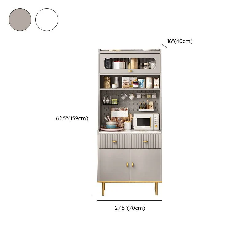 Armadio da pranzo ultra moderno finto legno con ante vetro per sala da pranzo Clearhalo