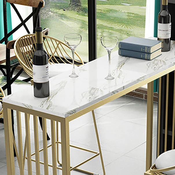 Bancone bar con piano pietra Bancone bar rettangolare contemporaneo con base slitta Clearhalo