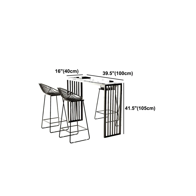Bancone bar con piano pietra Bancone bar rettangolare contemporaneo con base slitta Clearhalo