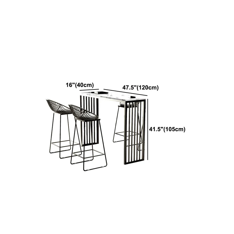 Bancone bar con piano pietra Bancone bar rettangolare contemporaneo con base slitta Clearhalo