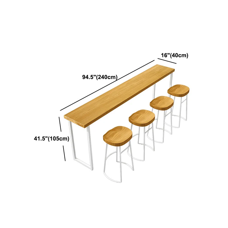 Bancone bar moderno legno massello Bancone bar rettangolare con base slitta Clearhalo