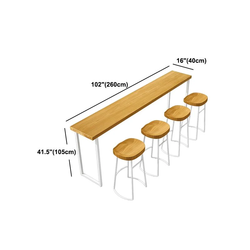 Bancone bar moderno legno massello Bancone bar rettangolare con base slitta Clearhalo