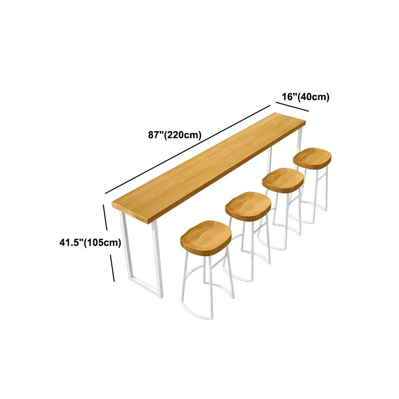 Bancone bar moderno legno massello Bancone bar rettangolare con base slitta Clearhalo