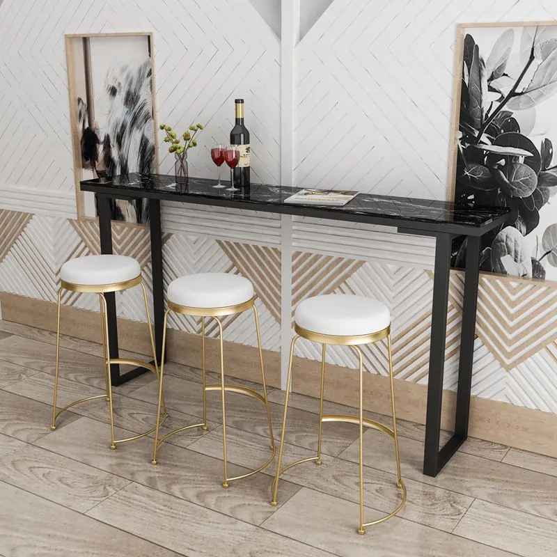 Bancone Bar Pietra Bancone Bar Rettangolare Tradizionale di Lusso con Base Slitta Clearhalo