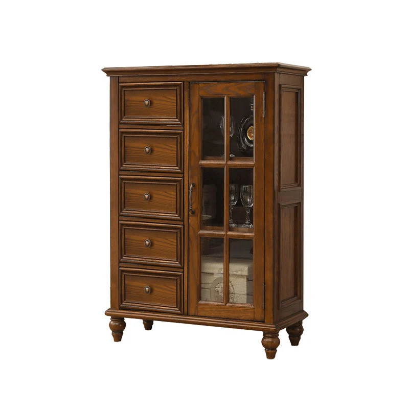 Buffet moderno con espositore frassino, ante vetro, per soggiorno Clearhalo