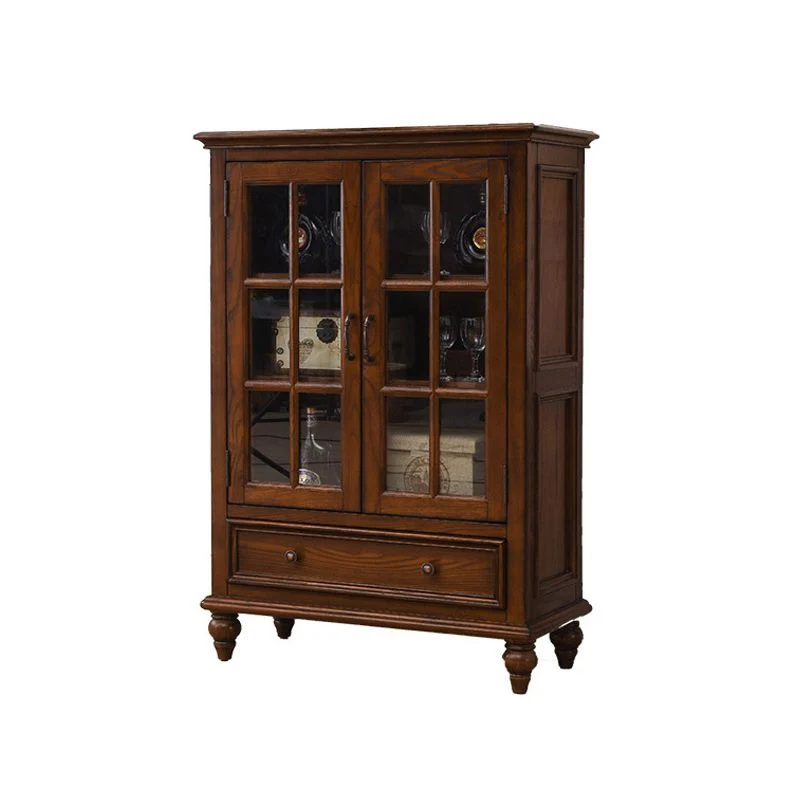 Buffet moderno con espositore frassino, ante vetro, per soggiorno Clearhalo