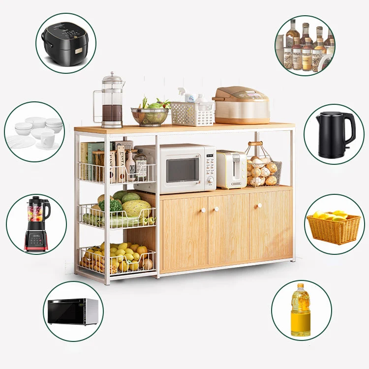 Buffet moderno legno ingegnerizzato/console per buffet con contenitore aperto per cucina Clearhalo