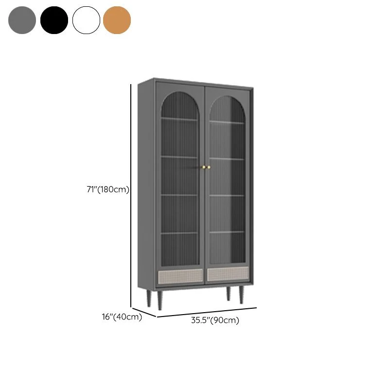 Buffet moderno per vetrina con espositore pino per soggiorno Clearhalo