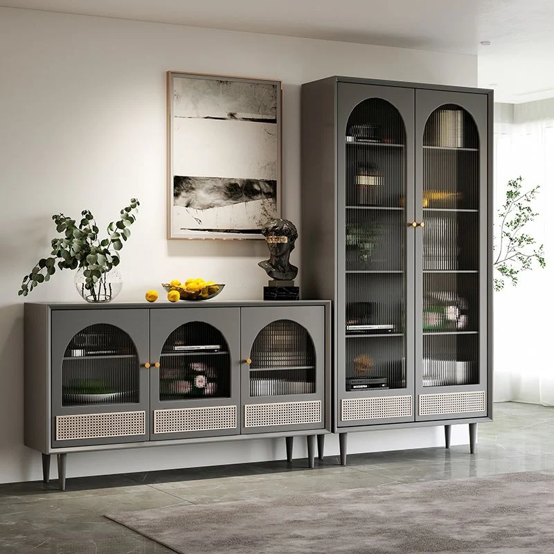 Buffet moderno per vetrina con espositore pino per soggiorno Clearhalo