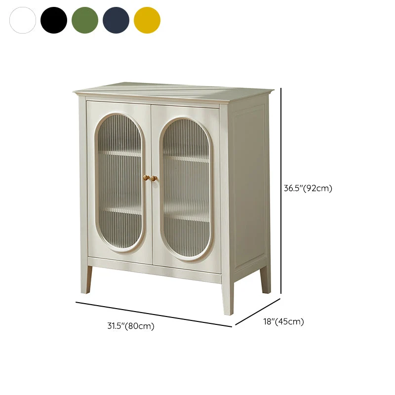 Buffet moderno vetro con espositore rovere olio e ante Clearhalo