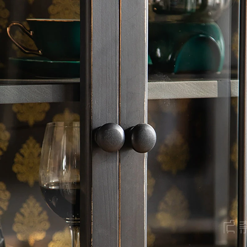 Buffet tradizionale legno con porte vetro per curiosità, per camera da letto Clearhalo