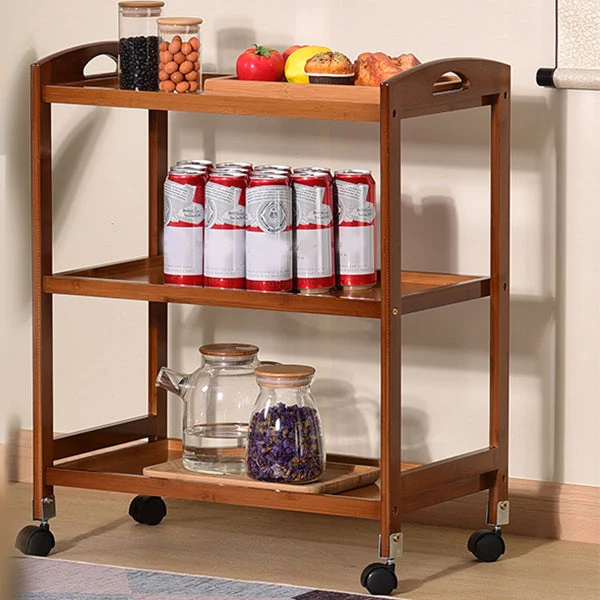 Carrello da cucina con contenitore aperto Carrello da cucina legno prodotto per la sala da pranzo casa Clearhalo