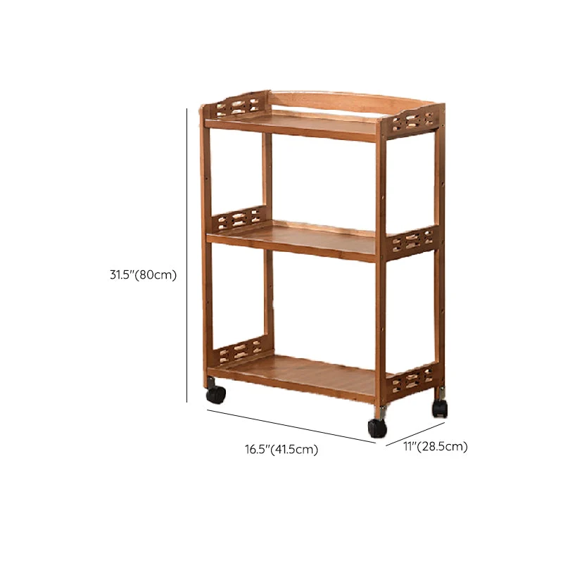 Carrello da cucina con contenitore aperto Carrello da cucina legno prodotto per la sala da pranzo casa Clearhalo