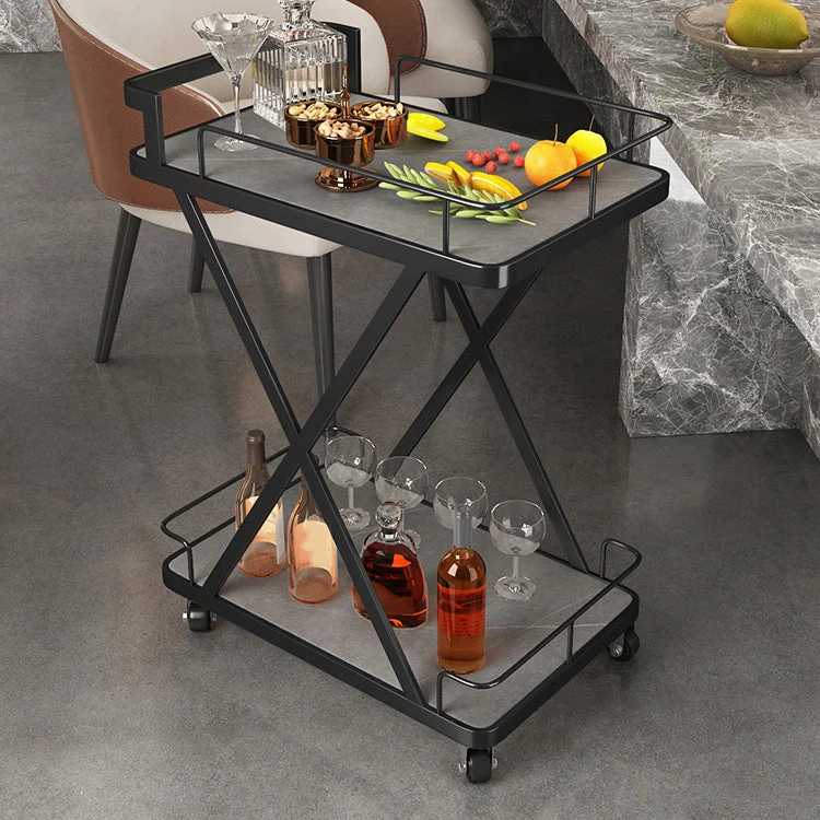 Carrello da cucina con ripiani aperti e tavolo da pranzo moderno Clearhalo