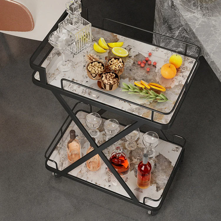 Carrello da cucina con ripiani aperti e tavolo da pranzo moderno Clearhalo