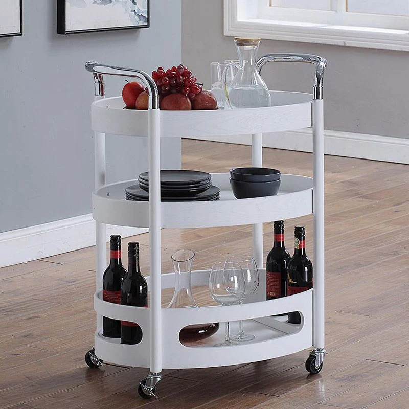 Carrello da cucina moderno con rotelle per tavolo da preparazione legno massello con contenitore per il vino Clearhalo