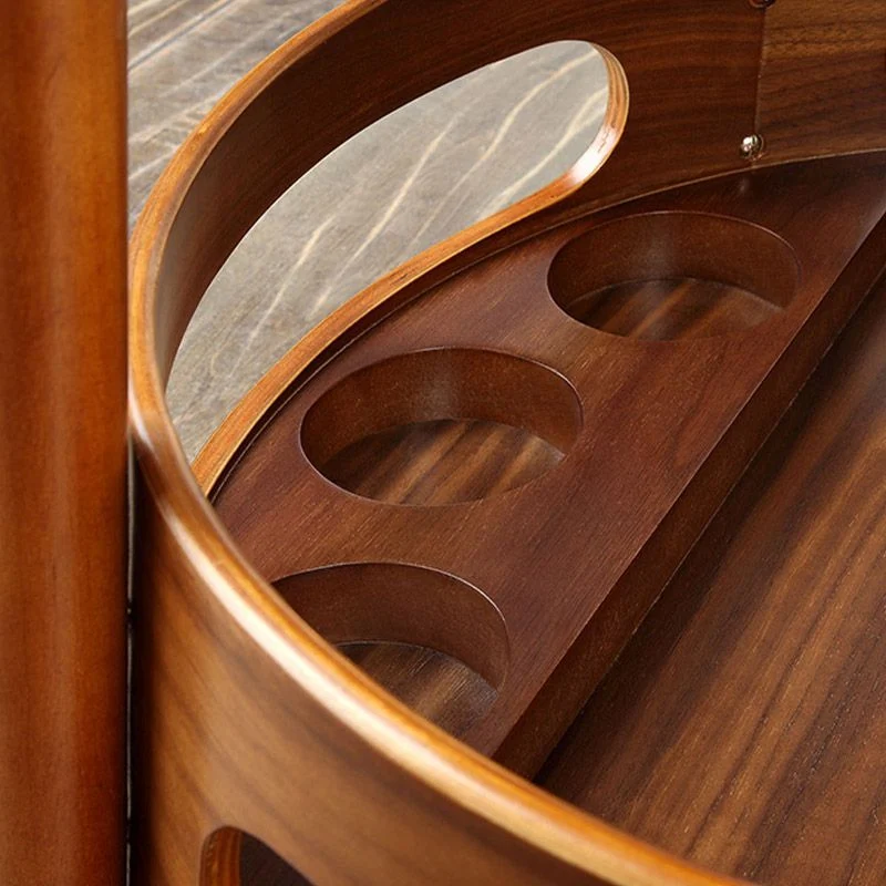 Carrello da cucina moderno con rotelle per tavolo da preparazione legno massello con contenitore per il vino Clearhalo