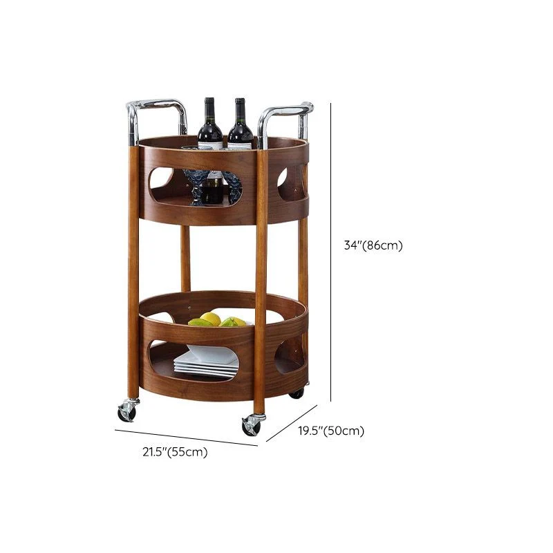 Carrello da cucina moderno con rotelle per tavolo da preparazione legno massello con contenitore per il vino Clearhalo