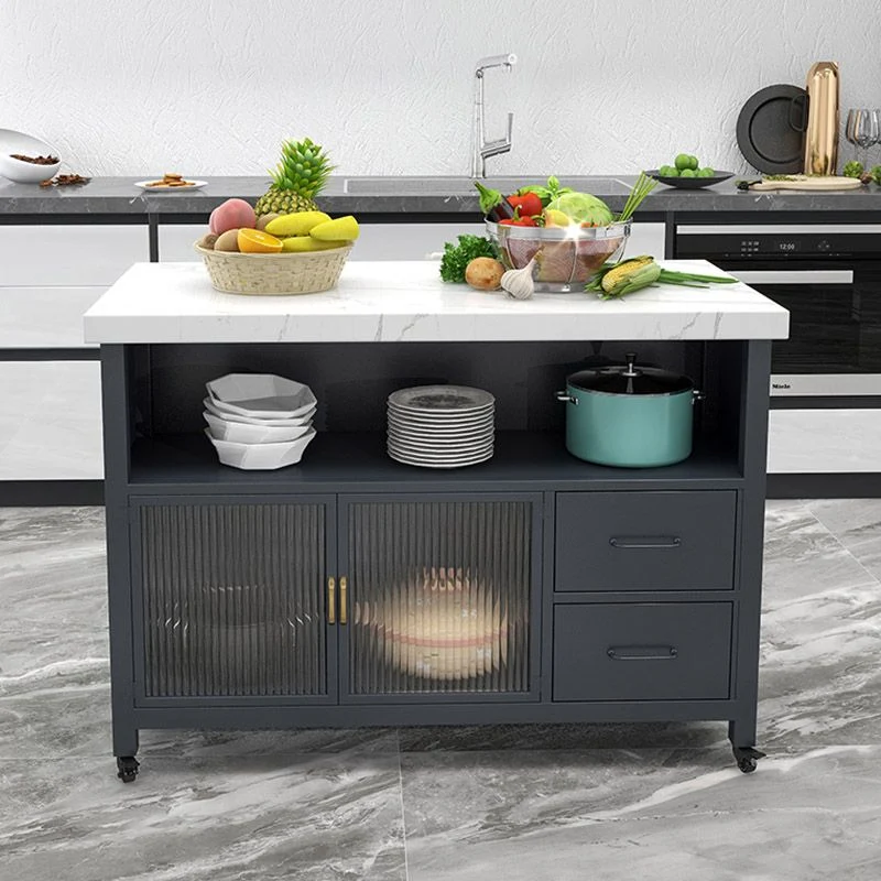 Carrello da cucina per sala da pranzo, moderno tavolo rettangolare rettangolare con cassetto Clearhalo