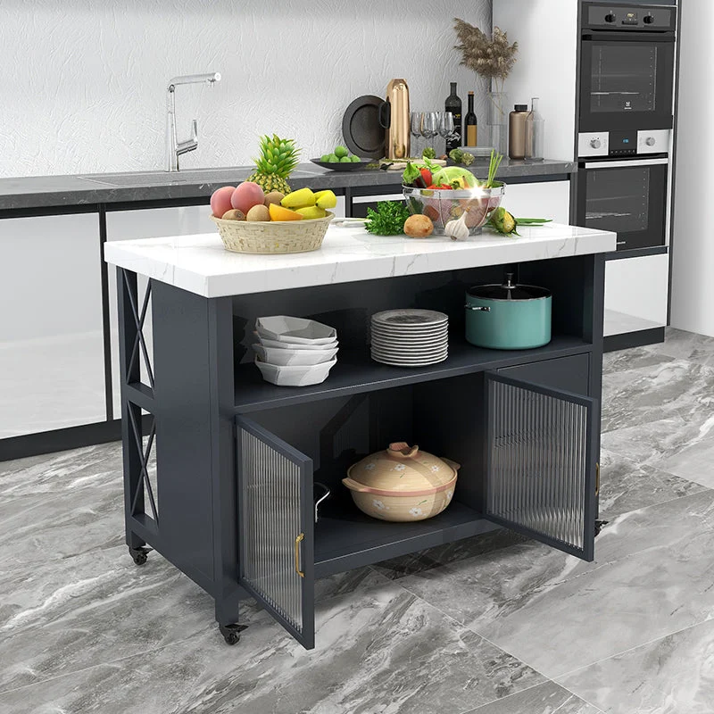 Carrello da cucina rettangolare marmo per tavolo da pranzo moderno Clearhalo