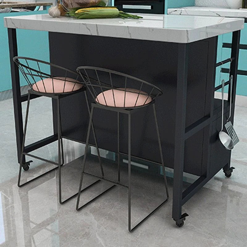 Carrello da cucina rettangolare per tavolo da pranzo moderno con mobiletto portaoggetti Clearhalo