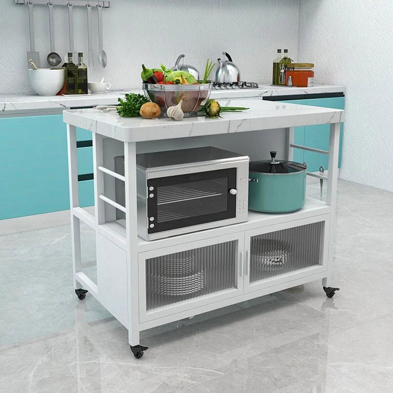 Carrello da cucina rettangolare per tavolo da pranzo moderno con mobiletto portaoggetti Clearhalo