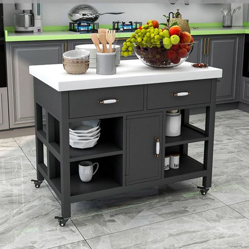 Carrello da cucina rettangolare Tavolo da pranzo moderno con cassetto Clearhalo