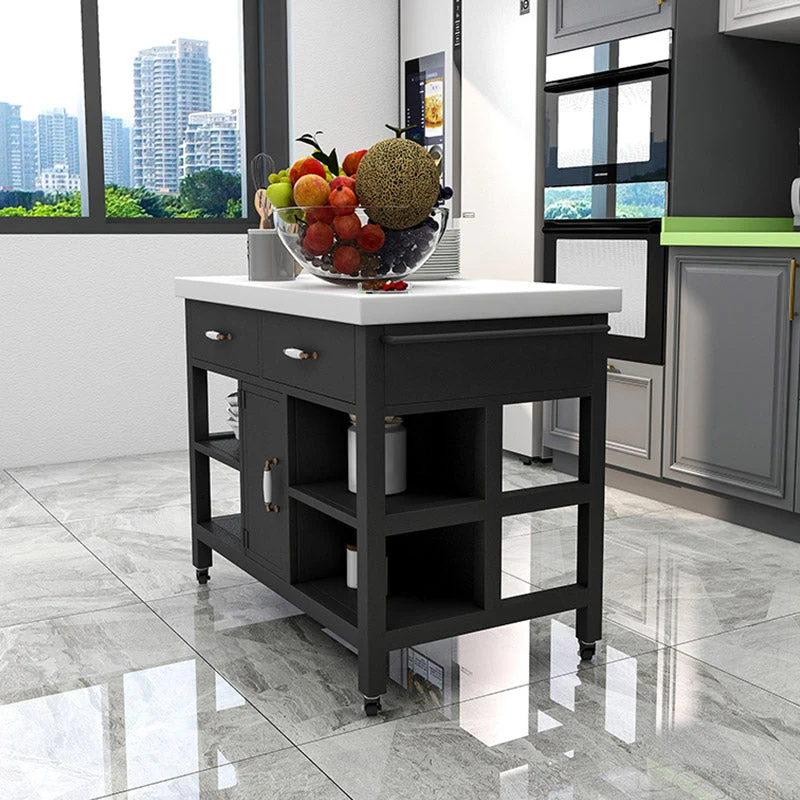 Carrello da cucina rettangolare Tavolo da pranzo moderno con cassetto Clearhalo