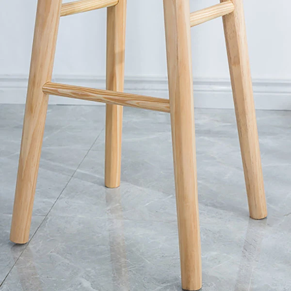 Coffee Shop Sgabello da bar moderno semplice Sgabello da bar 4 gambe legno con pedale Clearhalo