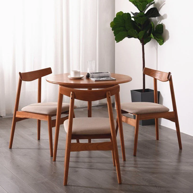 Collezione di mobili rotondi per sala da pranzo legno massello stile moderno con 4 gambe Clearhalo