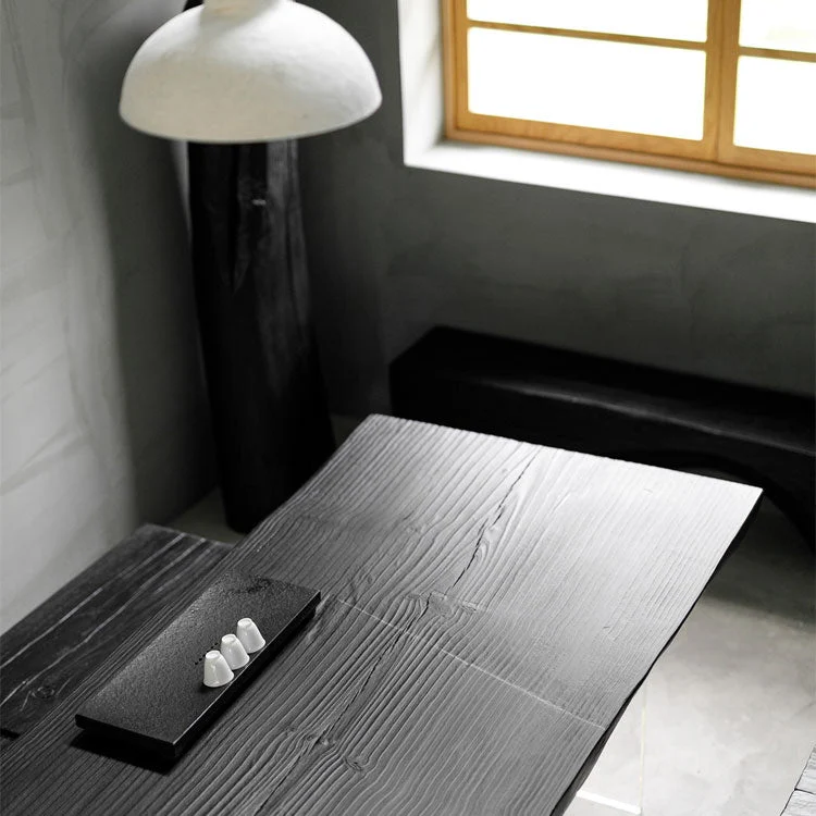 Collezione moderna per sala da pranzo legno massello di pino rettangolare con tavolo doppio piedistallo acrilico Clearhalo