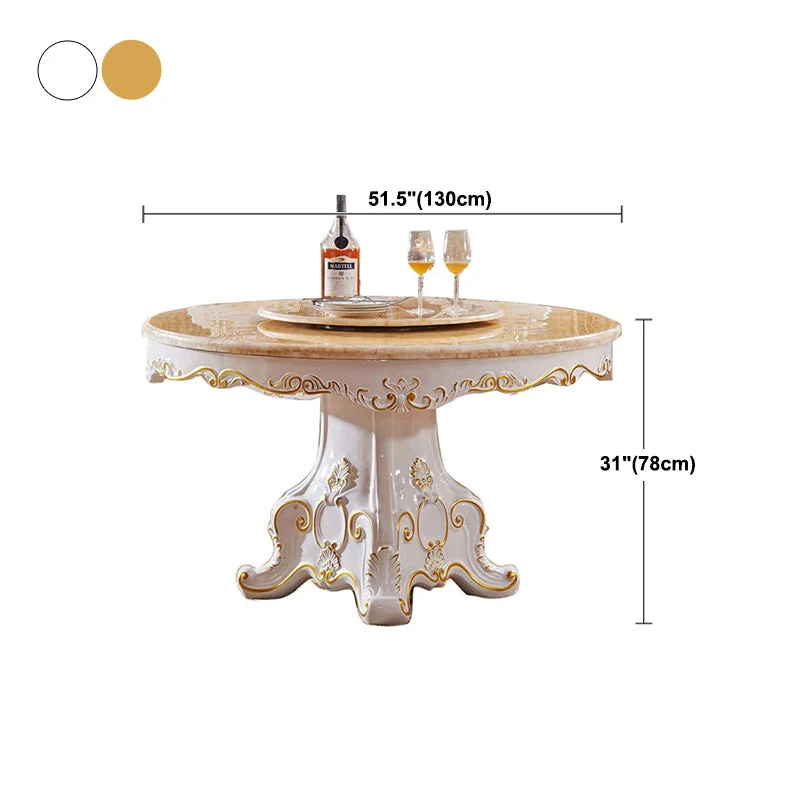 Collezione da sala da pranzo con piedistallo per tavolo da pranzo rotondo marmo con piattaforma girevole Clearhalo