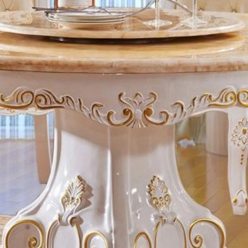 Collezione da sala da pranzo con piedistallo per tavolo da pranzo rotondo marmo con piattaforma girevole Clearhalo