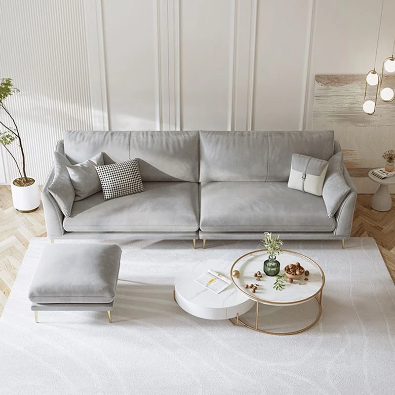 con cuscini Divano standard moderno con braccioli inclinati grigio Clearhalo