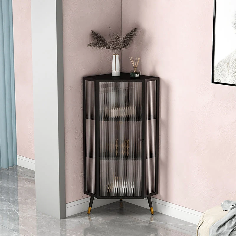 Console moderna da soggiorno con credenza ferro e porta vetro Clearhalo