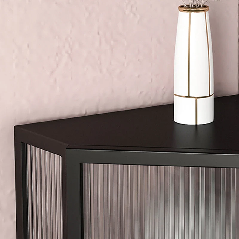 Console moderna da soggiorno con credenza ferro e porta vetro Clearhalo