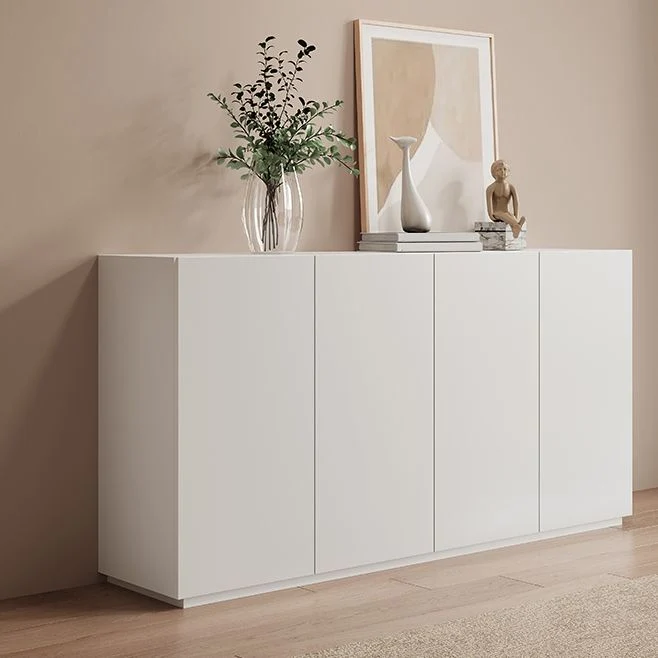 Credenza bianca Glam per sala da pranzo Buffet da interno con armadietti Clearhalo