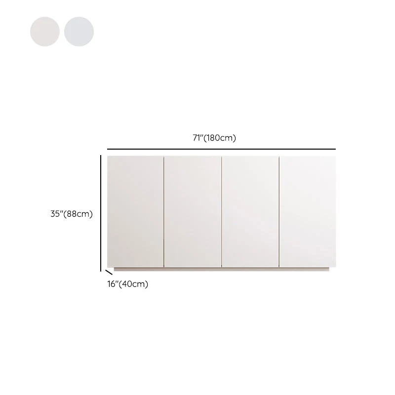 Credenza bianca Glam per sala da pranzo Buffet da interno con armadietti Clearhalo